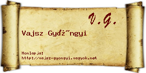 Vajsz Gyöngyi névjegykártya